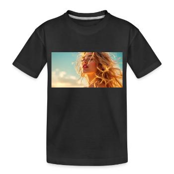 Luna Sunshine Pic 2 - Kids' Premium Organic T-Shirt - black - Front