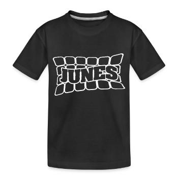 Name Junes - Kids' Premium Organic T-Shirt - black - Front