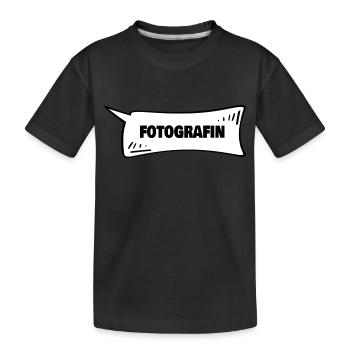 Speech Bubble Photographer - Kids' Premium Organic T-Shirt - black - Front