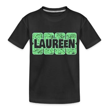 Laureen as a first name - Kids' Premium Organic T-Shirt - black - Front