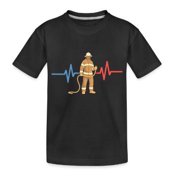euerwehrmann - heartbeat & wit - Kids' Premium Organic T-Shirt - black - Front