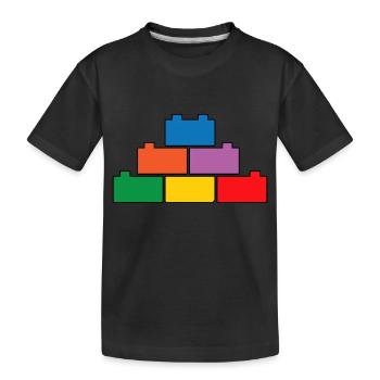 Brick Builder Toys Blocks Clamping Blocks Bricks - Kids' Premium Organic T-Shirt - black - Front
