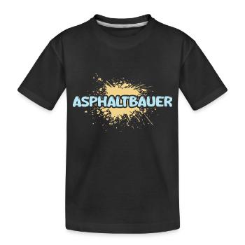 Asphalt builder as a job - Kids' Premium Organic T-Shirt - black - Front