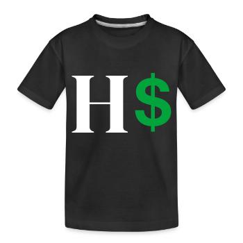 Letter h dollar - Kids' Premium Organic T-Shirt - black - Front
