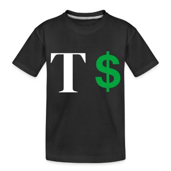Lettre t dollar - T-shirt bio Premium Enfant - noir - Devant