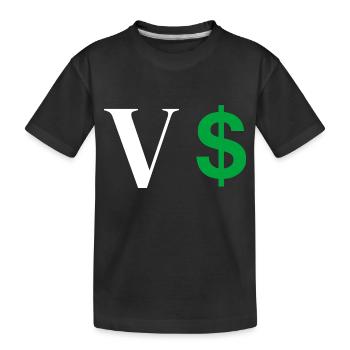 Buchstabe v Dollar - Kinder Premium Bio T-Shirt - Schwarz - Vorne