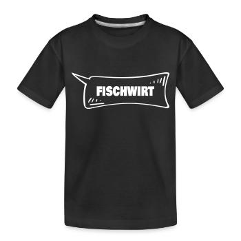 Speech bubble Fischwirt - Kids' Premium Organic T-Shirt - black - Front