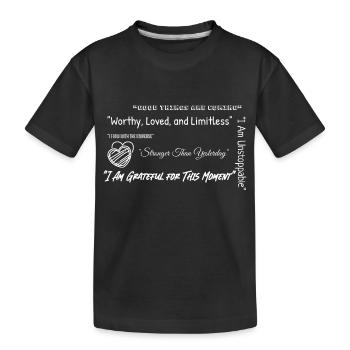 Affirmation Energy - Kids' Premium Organic T-Shirt - black - Front