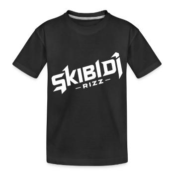 Skibidi Rizz Logo - Kinder Premium Bio T-Shirt - Schwarz - Vorne