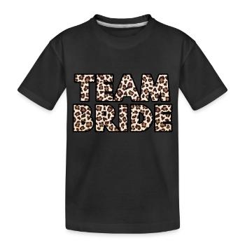 Team Braut Leopard - Kinder Premium Bio T-Shirt - Schwarz - Vorne