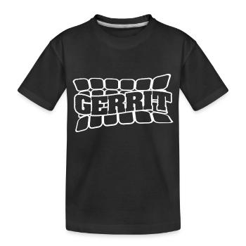 Name Gerrit - Kids' Premium Organic T-Shirt - black - Front