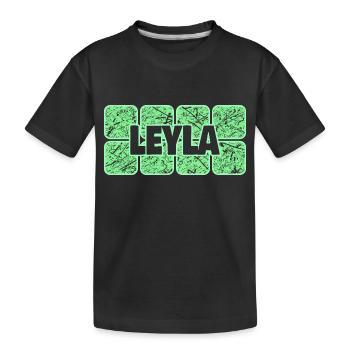First name Leyla - Kids' Premium Organic T-Shirt - black - Front
