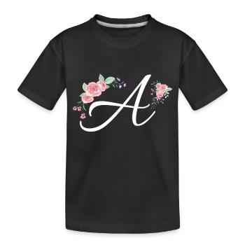 Brief an Blumen - Kinder Premium Bio T-Shirt - Schwarz - Vorne