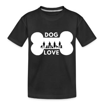 Dogs love with people (Black background) - Kids' Premium Organic T-Shirt - black - Front