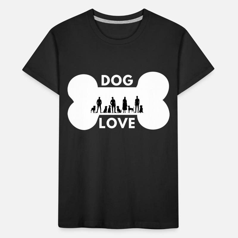 Hunde lieben Menschen (schwarzer Hintergrund) Kinder Premium Bio T-Shirt