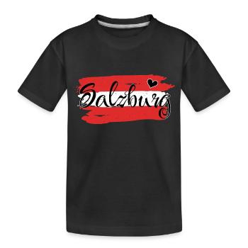 Drapeau Autriche Salzbourg - T-shirt bio Premium Enfant - noir - Devant