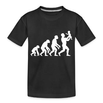 Evolution vom Affen zum Vater - Kinder Premium Bio T-Shirt - Schwarz - Vorne