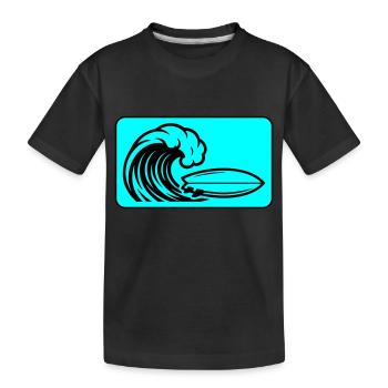 Planche de surf Wave - T-shirt bio Premium Enfant - noir - Devant