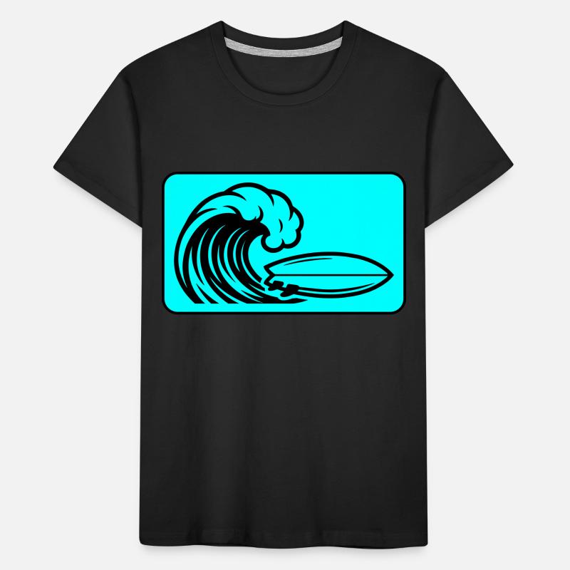 Surfboard Wave Kids' Premium Organic T-Shirt