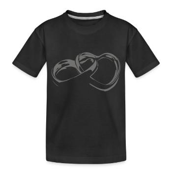 Anneaux, coeur - T-shirt bio Premium Enfant - noir - Devant