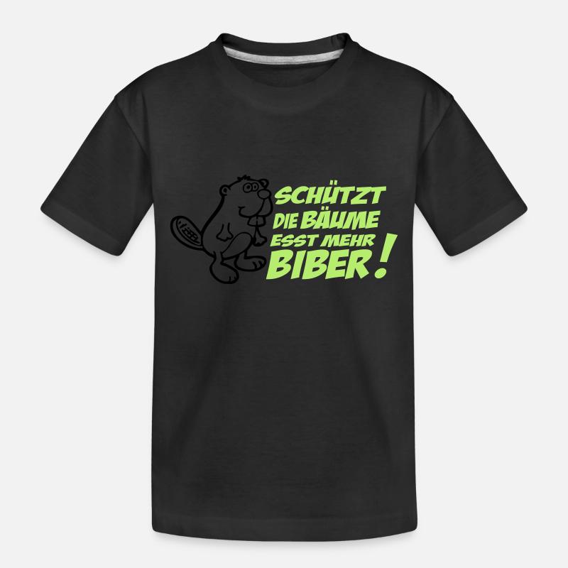 Protège les arbres - manger plus de castors! - T-shirt bio Premium Enfant - noir