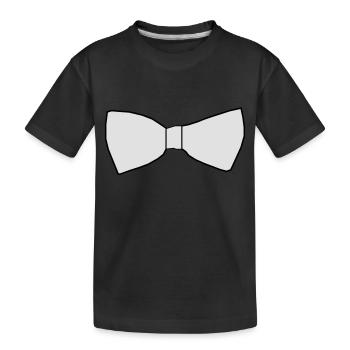 Fake bow tie vector white - Kids' Premium Organic T-Shirt - black - Front