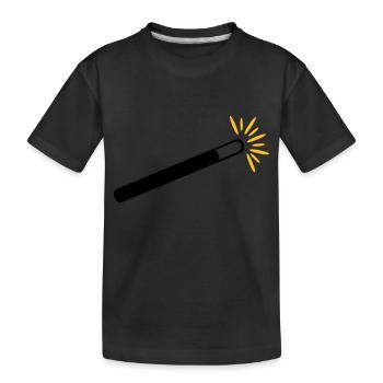 Zauberstab - Kinder Premium Bio T-Shirt - Schwarz - Vorne