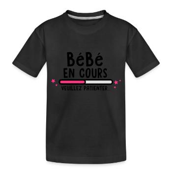 bébé en cours(veuillez patienter) - T-shirt bio Premium Enfant - noir - Devant