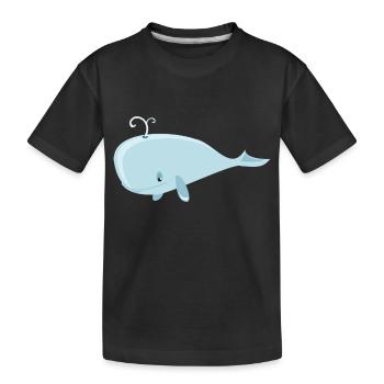 Wal - Kinder Premium Bio T-Shirt - Schwarz - Vorne