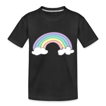 Regenbogen - Kinder Premium Bio T-Shirt - Schwarz - Vorne