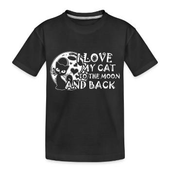 Katze! Cat! Nerd! Katzenliebhaber! lustig! witzig! - Kinder Premium Bio T-Shirt - Schwarz - Vorne