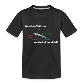 Segelflieger Auftrieb - Kinder Premium Bio T-Shirt - Schwarz - Vorne