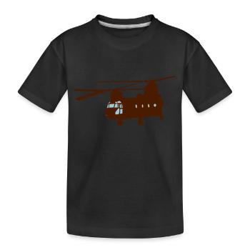Hubschrauber - Kinder Premium Bio T-Shirt - Schwarz - Vorne