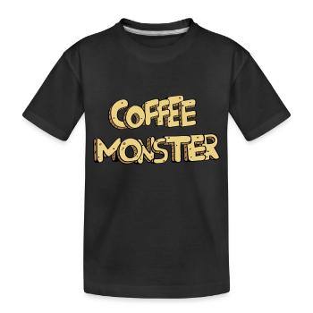 textcoffee_monster - Kids' Premium Organic T-Shirt - black - Front