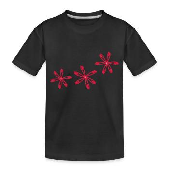 Red cosmos flower - Kids' Premium Organic T-Shirt - black - Front