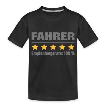 Recommandé à 100 pour cent - conducteur - T-shirt bio Premium Enfant - noir - Devant