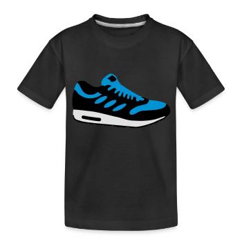 schuh__f3 - Kinder Premium Bio T-Shirt - Schwarz - Vorne