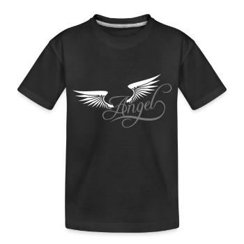 fluegel design angel shirt spruch engel liebe verl - Kinder Premium Bio T-Shirt - Schwarz - Vorne