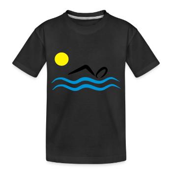 Freiwasserschwimmen - Kinder Premium Bio T-Shirt - Schwarz - Vorne