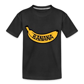 banana text logo obst banane lecker gesund essen b - Kinder Premium Bio T-Shirt - Schwarz - Vorne