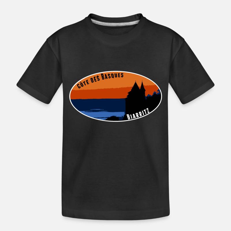 Côte des Basken Biarritz - Kinder Premium Bio T-Shirt - Schwarz
