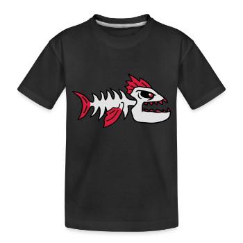 Fish Bone Punk Monster - Kids' Premium Organic T-Shirt - black - Front