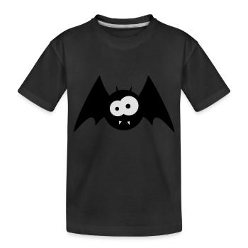 süße Tierchen-Edition: Fledermäusel - Kinder Premium Bio T-Shirt - Schwarz - Vorne