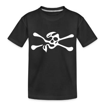 Skull with bones - Kids' Premium Organic T-Shirt - black - Front