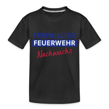 Freiwillige Feuerwehr Nachwuchs - Kinder Premium Bio T-Shirt - Schwarz - Vorne