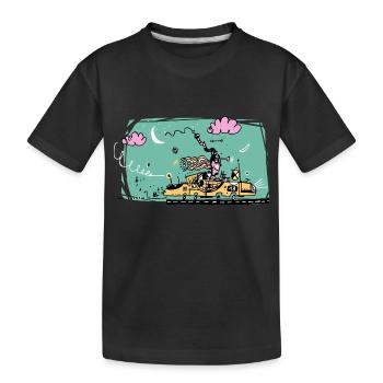 Schnelle Frau - Kinder Premium Bio T-Shirt - Schwarz - Vorne