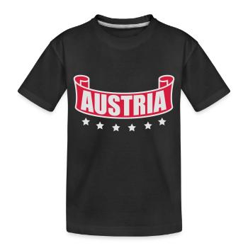 Austria Banner Logo - Kinder Premium Bio T-Shirt - Schwarz - Vorne