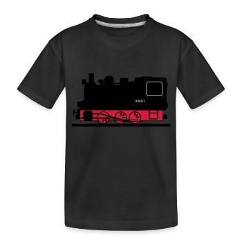 Dampflok - Kinder Premium Bio T-Shirt - Schwarz - Vorne