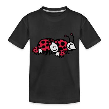 Coccinelle famille papa maman parents d'enfants - T-shirt bio Premium Enfant - noir - Devant