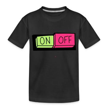 on und off button - Kinder Premium Bio T-Shirt - Schwarz - Vorne